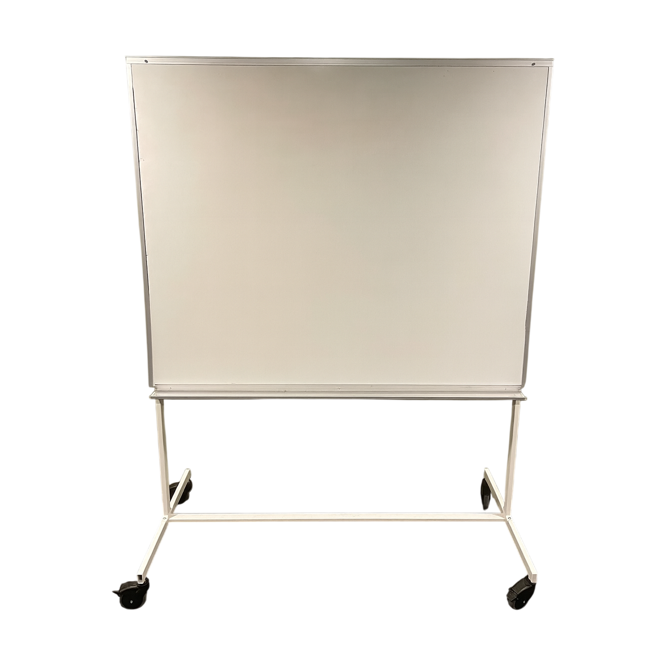 Hvitt whiteboard med låsbare hjul, 197x150 cm