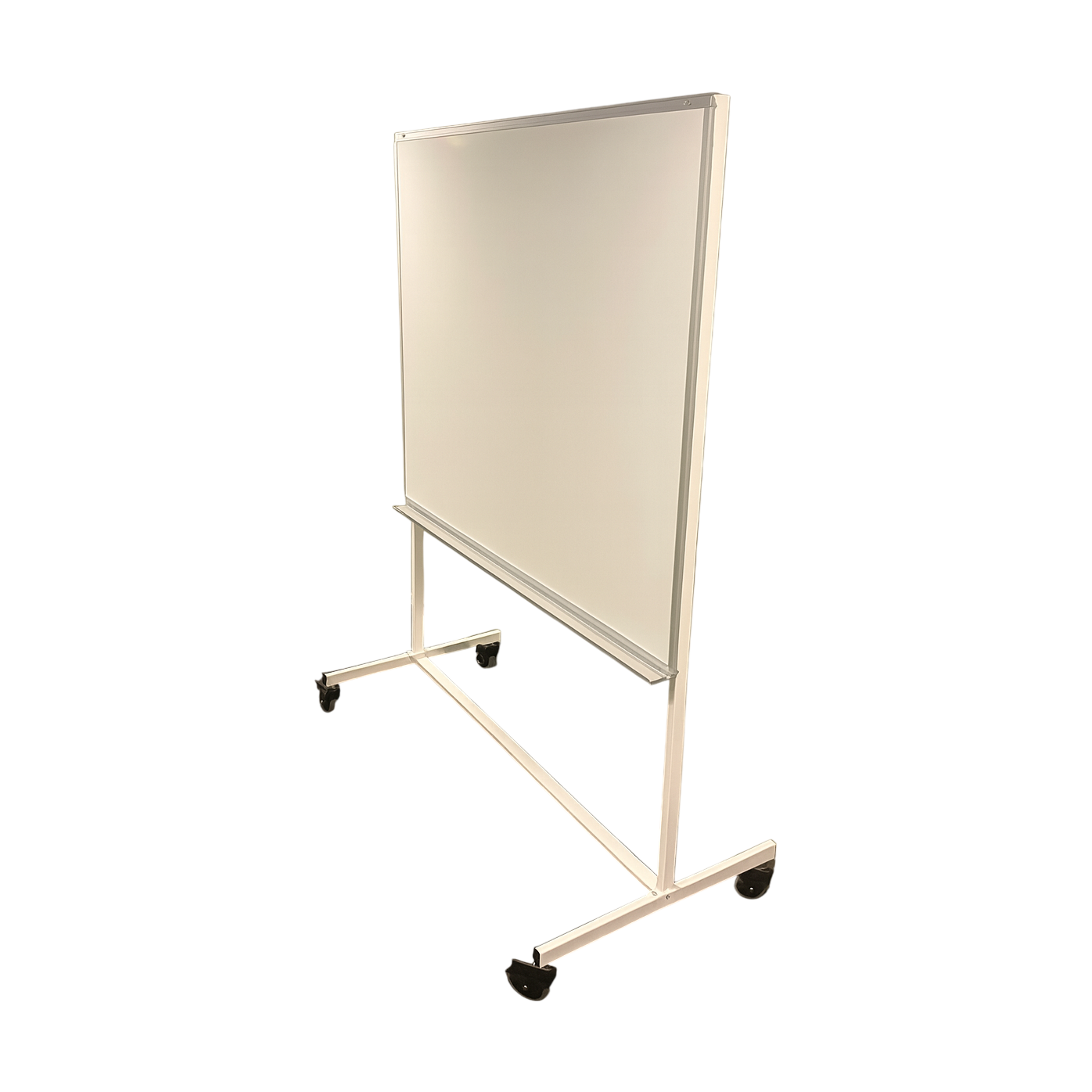 Hvitt whiteboard med låsbare hjul, 197x150 cm