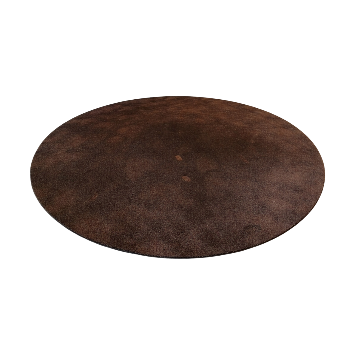 Brunt rundt teppe, 220x220 cm