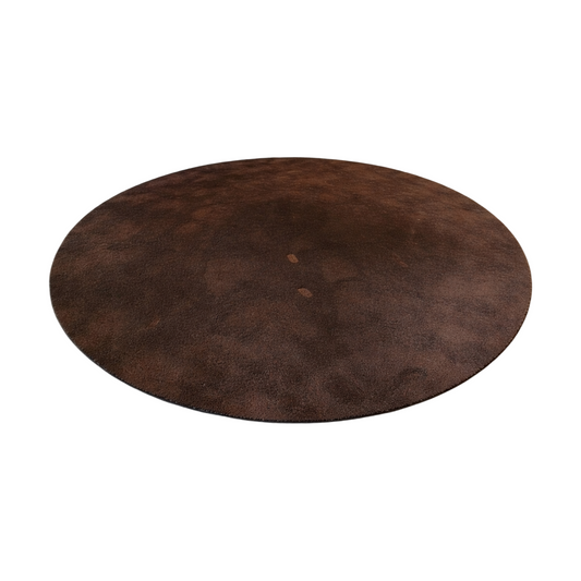 Brunt rundt teppe, 220x220 cm