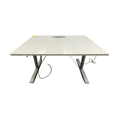 Elektrisk hev/senk skrivebord, grå, 140x80 cm