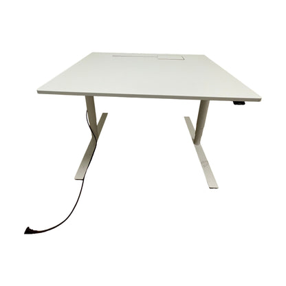 Dencon elektrisk hev/senk skrivebord, hvit, 120x80 cm