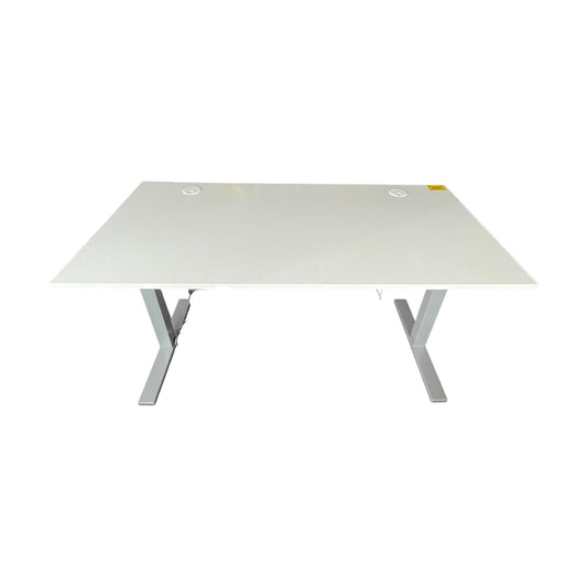 Elektrisk hev/senk skrivebord, hvit laminat, 160x80 cm