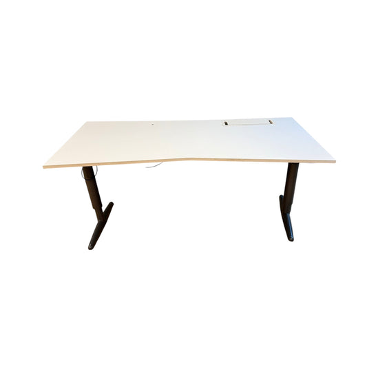 Elektrisk hev/senk skrivebord m/ magebue, 180x90cm