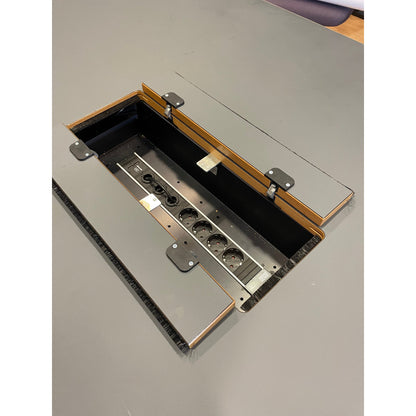 Møtebord, mørk grå, 480x120 cm