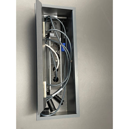 Møtebord, mørk grå laminat, 240x120 cm