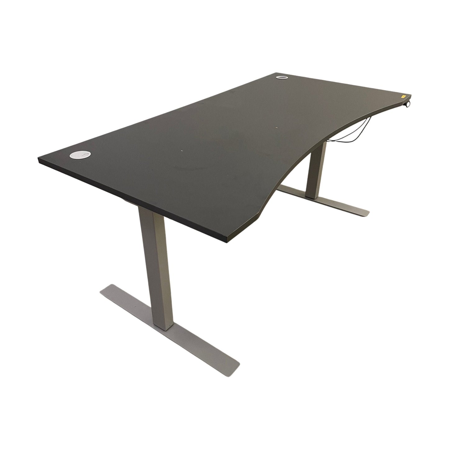 Elektrisk hev senk skrivebord med grå plate, 160x80x72 cm