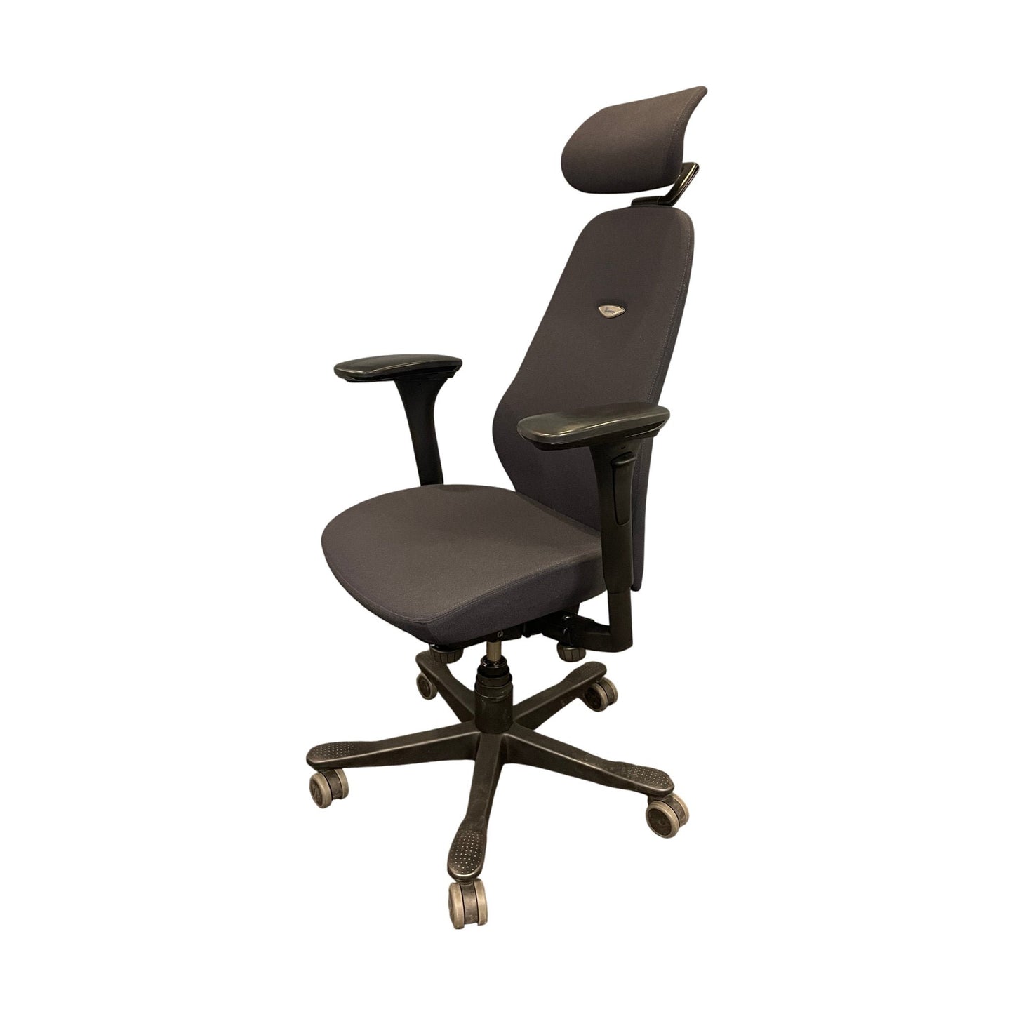 Kinnarps Freefloat kontorstol med nakkestøtte, grå stoff