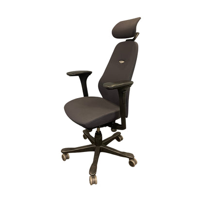 Kinnarps Freefloat kontorstol med nakkestøtte, grå stoff