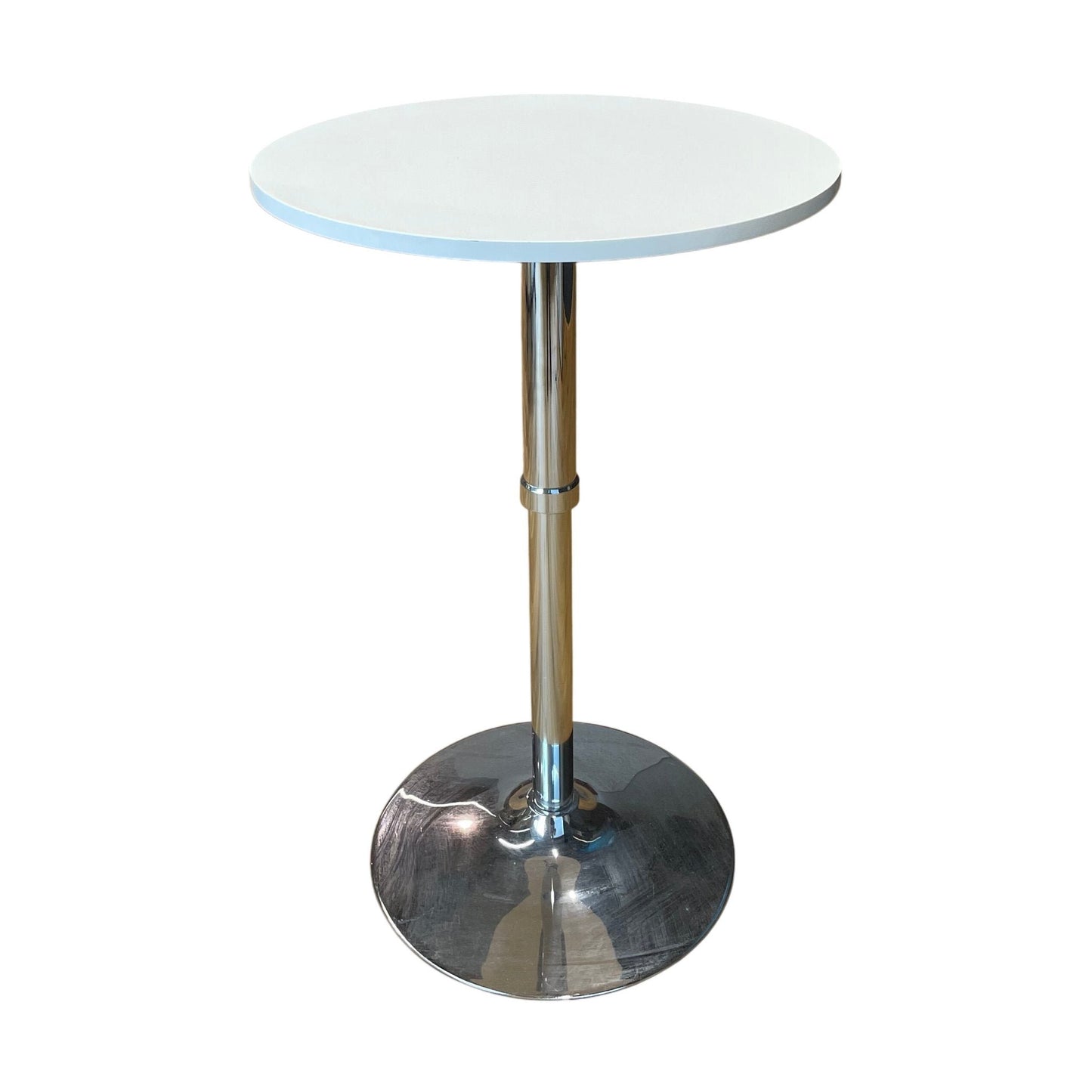 Hvit talebord hev senk Ø60 cm, 67-90 cm høy