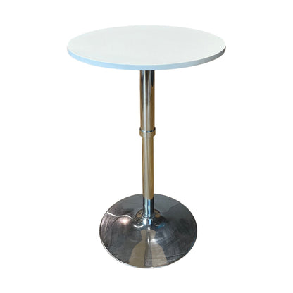 Hvit talebord hev senk Ø60 cm, 67-90 cm høy