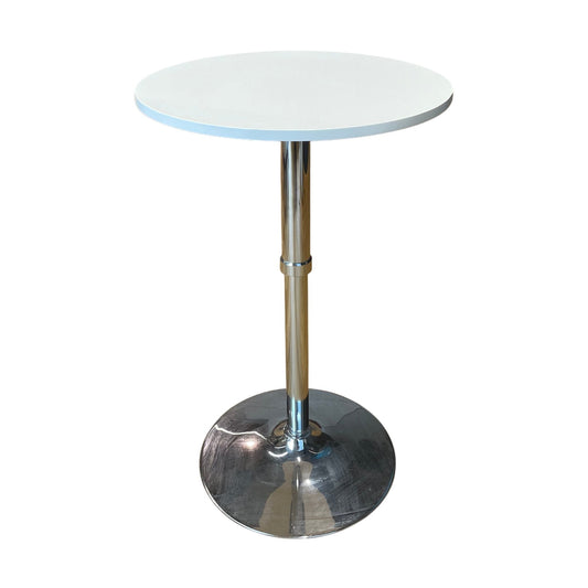 Hvit talebord hev senk Ø60 cm, 67-90 cm høy