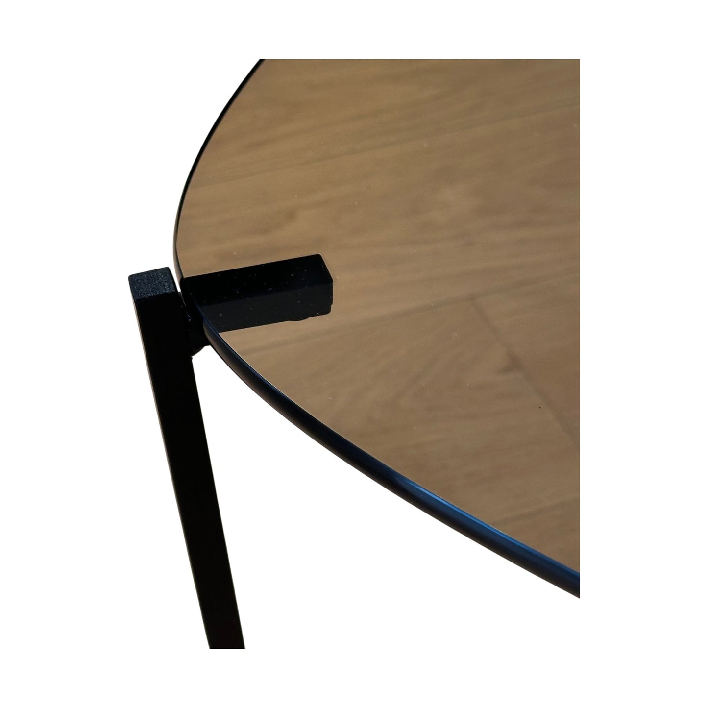 Sidebord med glassplate, svart, 60x60 cm