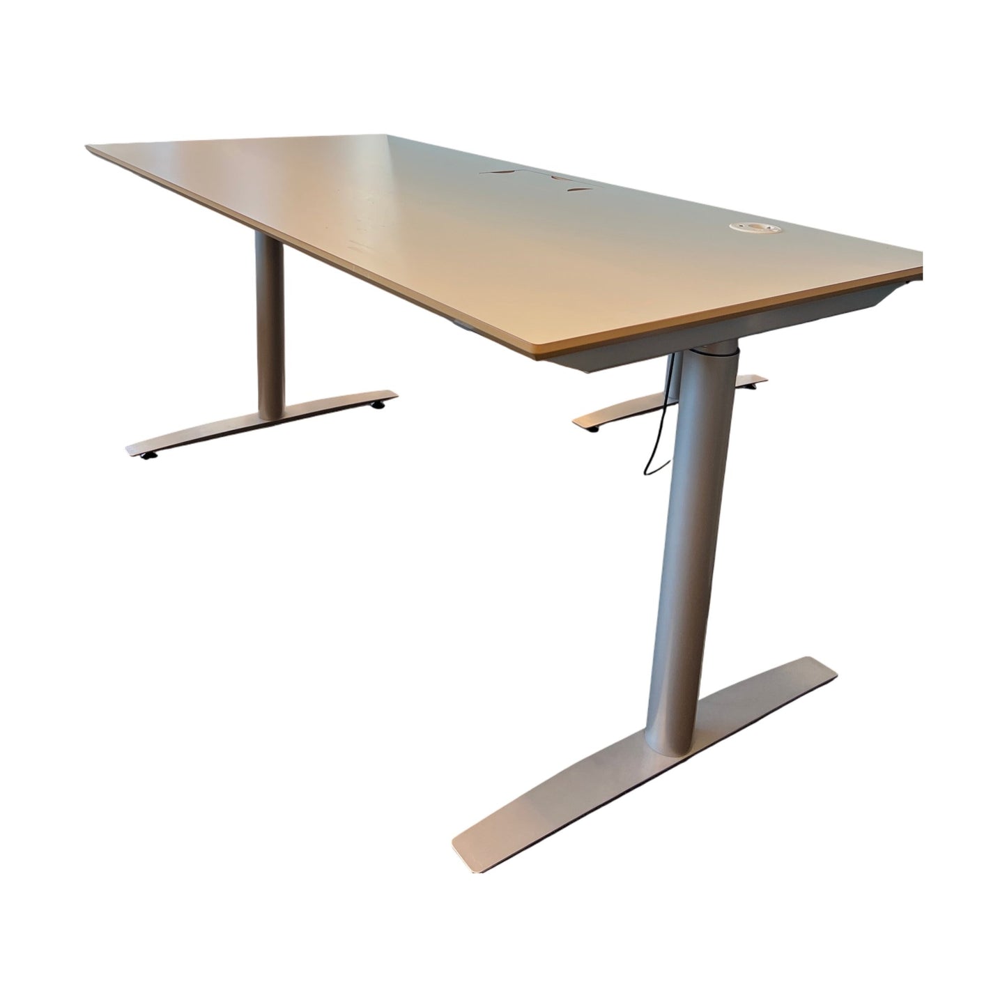 Elektrisk hev/senk skrivebord, hvit, 160x80 cm