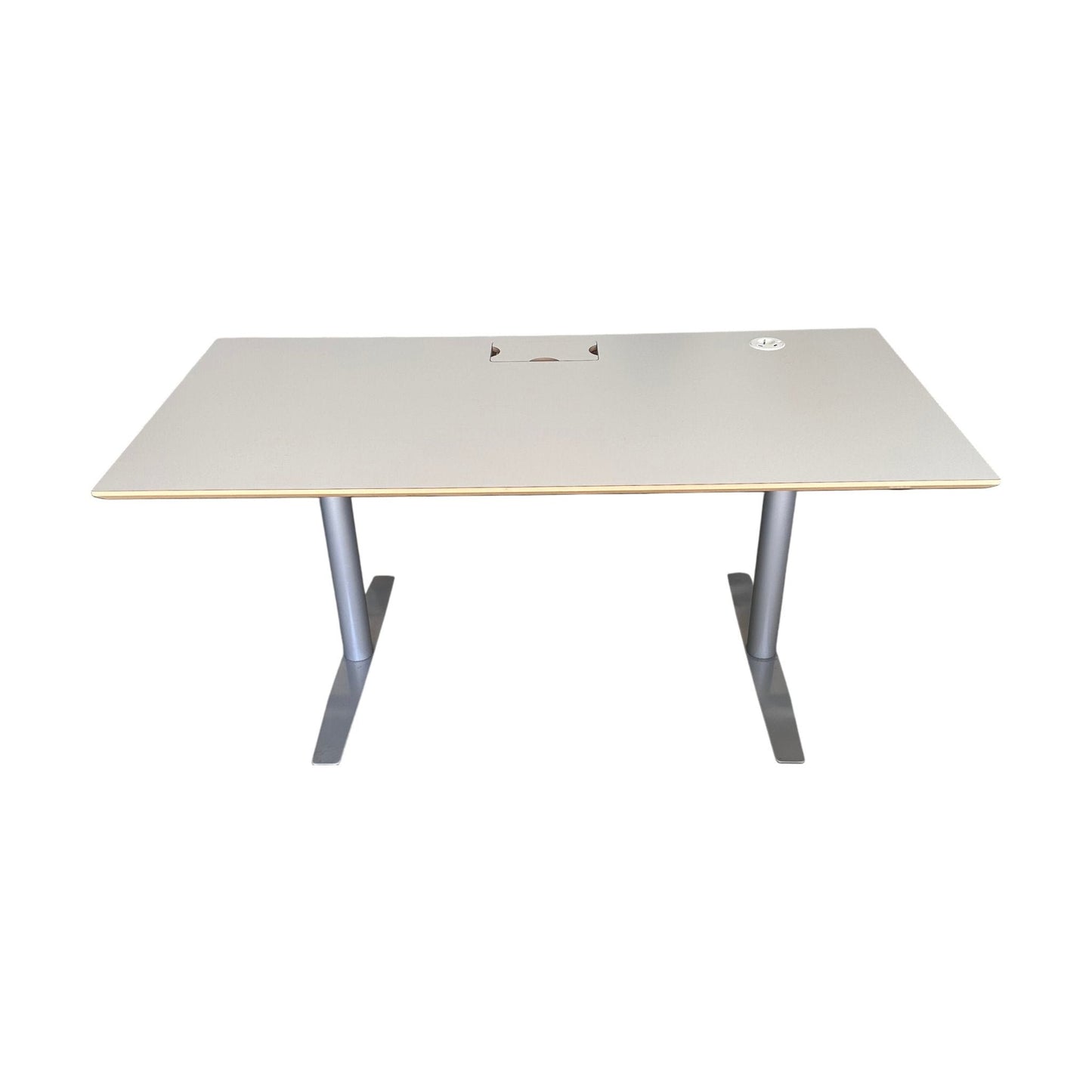 Elektrisk hev/senk skrivebord, hvit, 160x80 cm