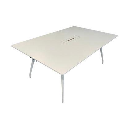 Skandiform Colt møtebord med kabelluke, hvit, 140x140 cm