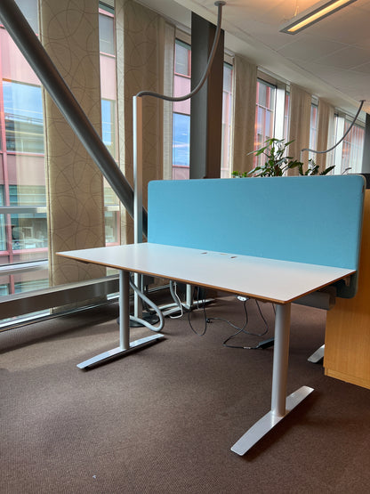 Elektrisk hev/senk skrivebord, grå, 160x80 cm