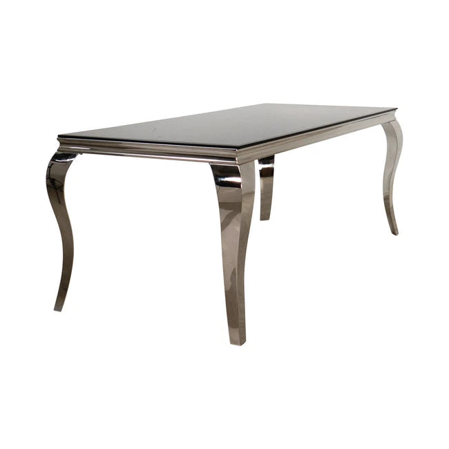 Lavezzi Spisebord, Sort Glass,L:180cm B:90cm H:75cm