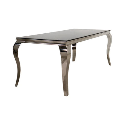Lavezzi Spisebord, Sort Glass,L:180cm B:90cm H:75cm