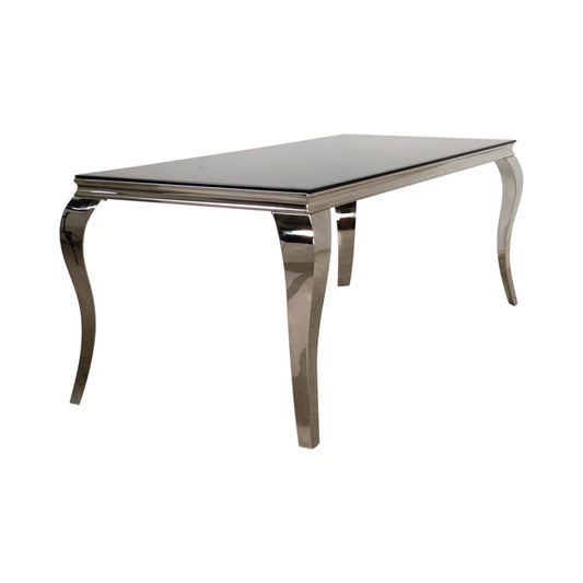 Lavezzi Spisebord, Sort Glass,L:180cm B:90cm H:75cm