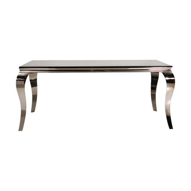 Lavezzi Spisebord, Sort Glass,L:180cm B:90cm H:75cm