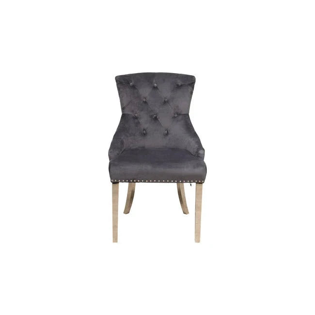 Megan spisestol fra A-Møbler, velour, mørk grå
