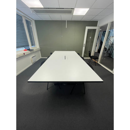 Møtebord, hvit laminat, 260x120 cm