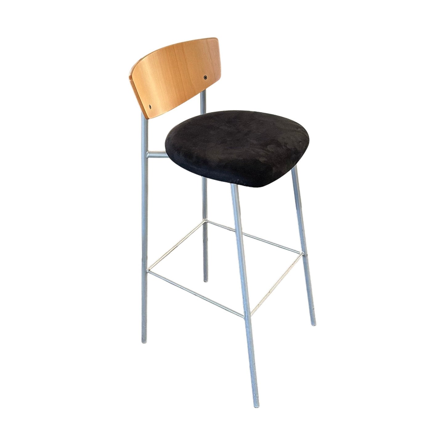 Barstol fra EFG Hov+Dokka, svart med treramme, 102 cm høy