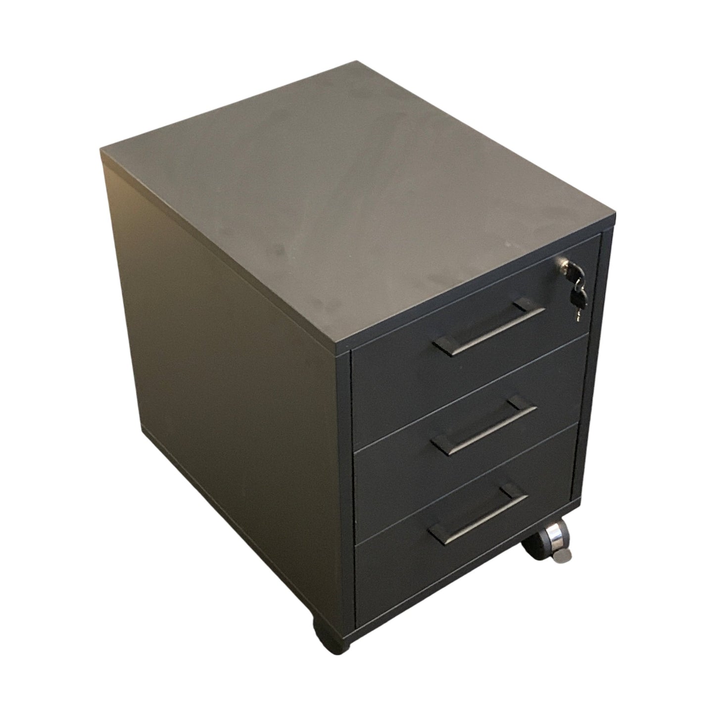 Skuffeseksjon med tre skuffer og lås