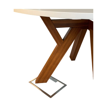 Sirkulært møtebord, hvit, Ø130 cm