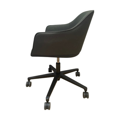 Softshell møteromsstol fra Vitra, grønn, med hjul