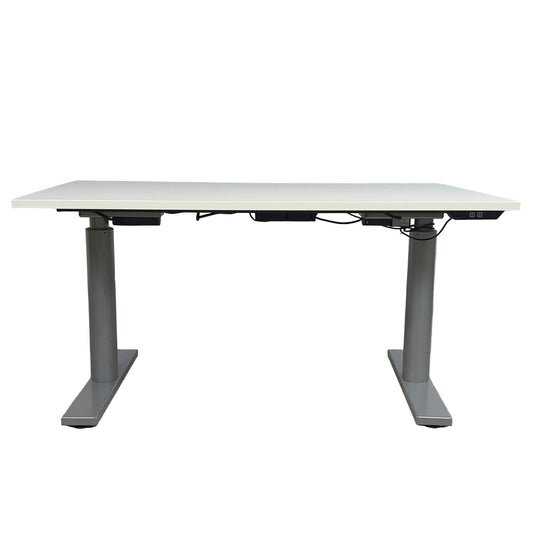DUBA B8 elektrisk hev/senk skrivebord, hvit laminat, 120x80 cm