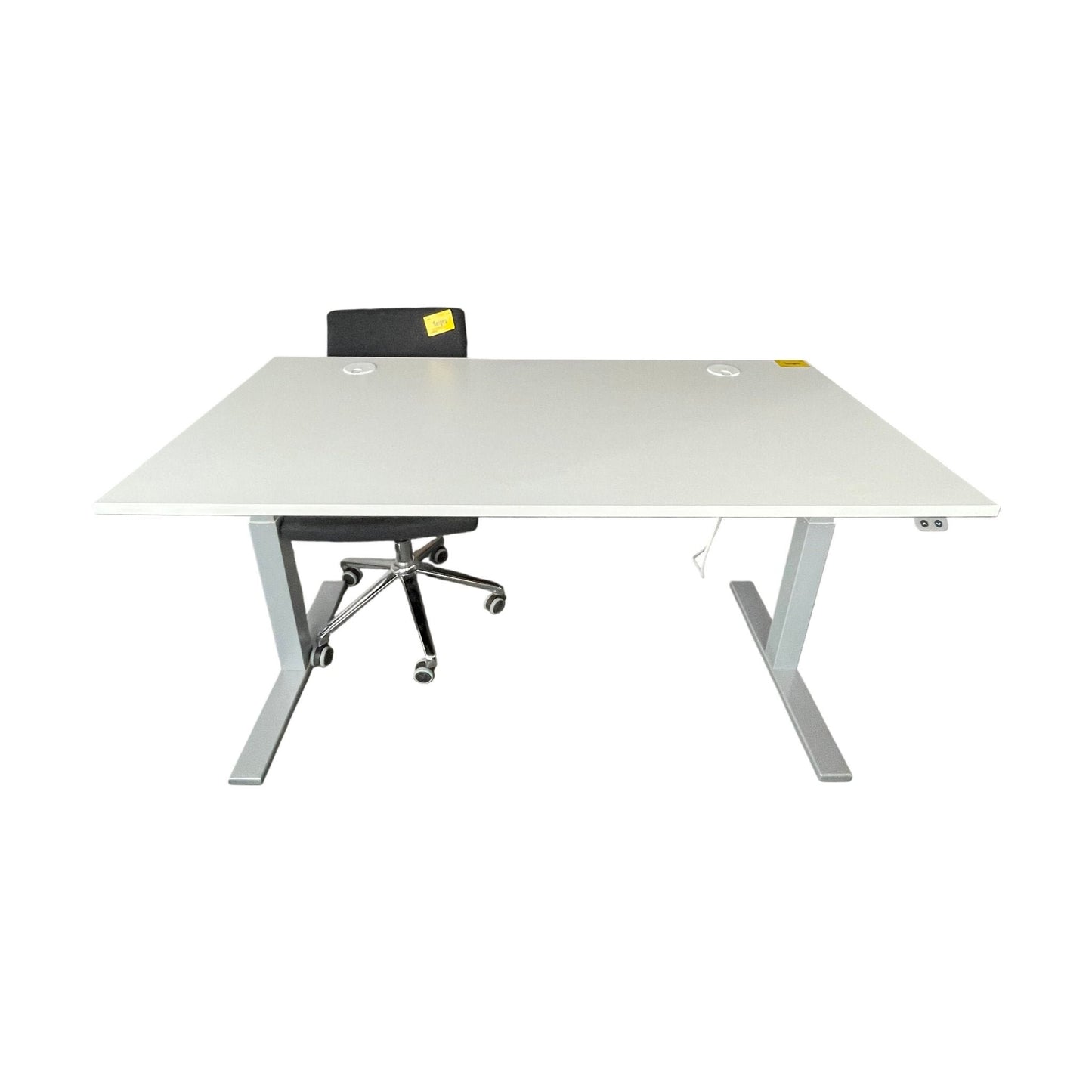 Elektrisk hev/senk skrivebord, hvit laminat, 160x80 cm