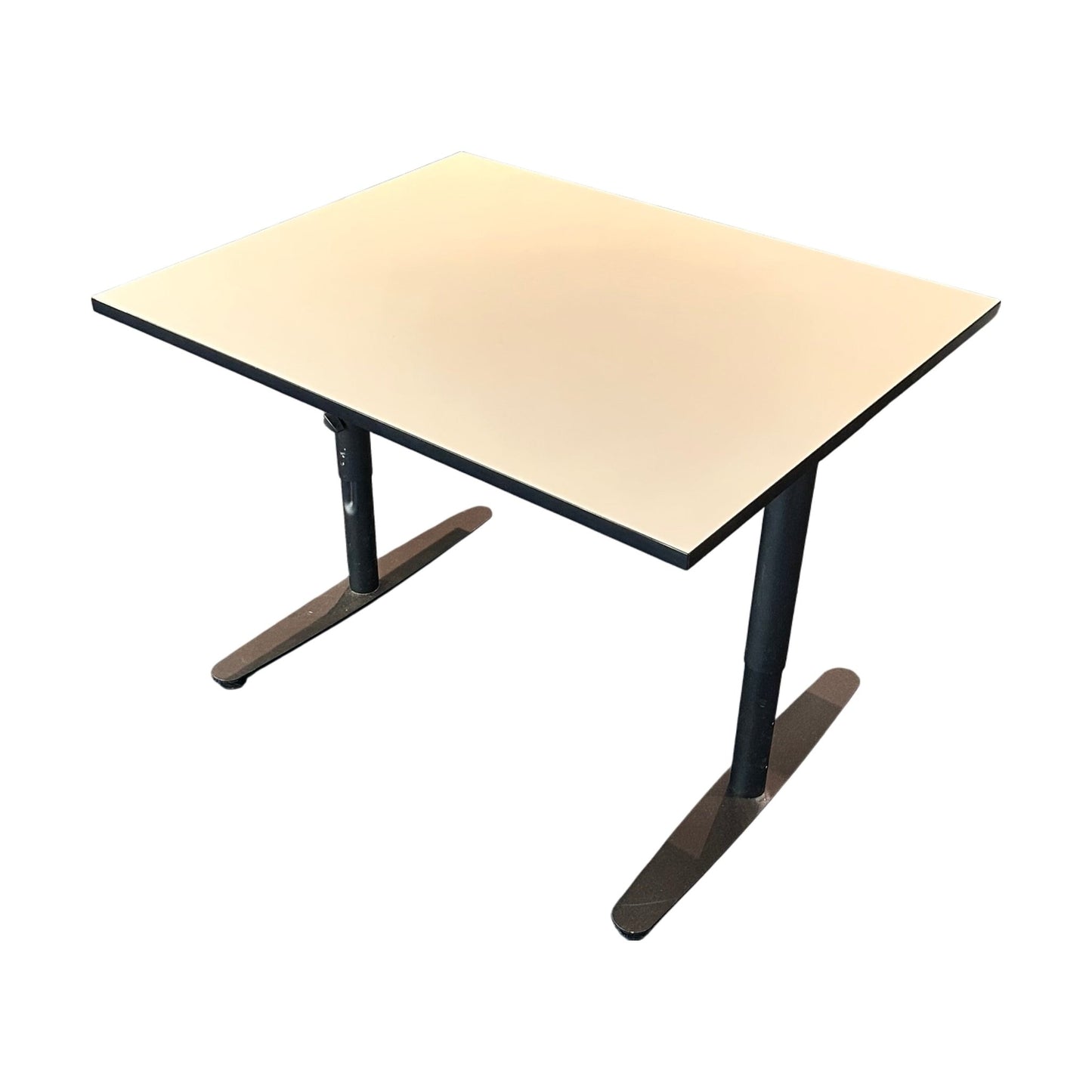 Justerbart skrivebord 100x80 cm, hvit, Edsbyn