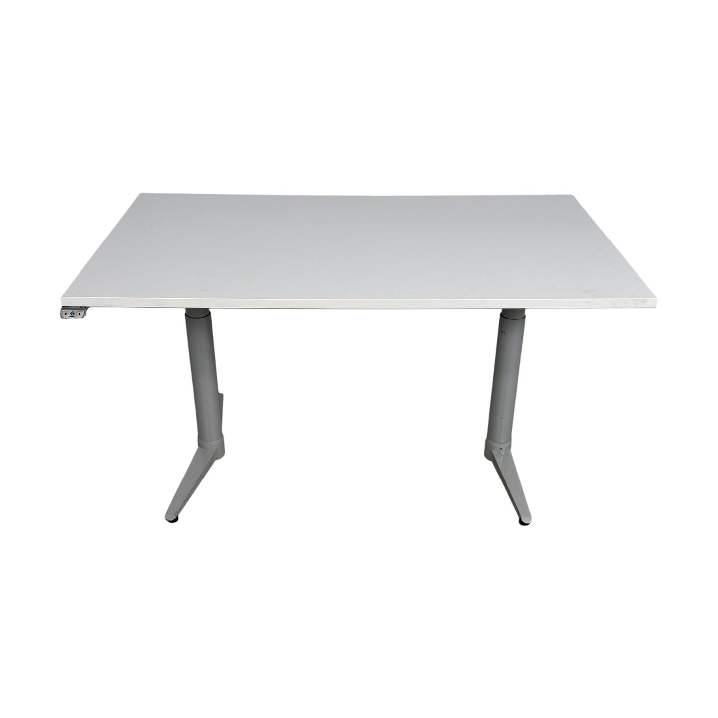 El hev/senk skrivebord 140x80 cm, hvit, Edsbyn
