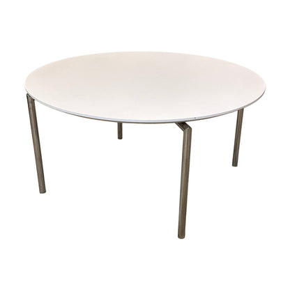 Loungebord, hvit, Ø90 cm