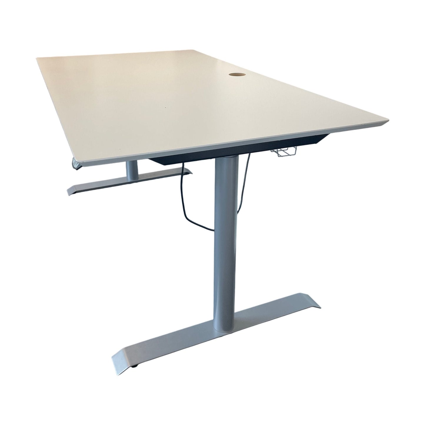 Hvit elektrisk hev/senk skrivebord, 160x90 cm