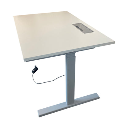 Hvit elektrisk hev/senk skrivebord, laminat, 120x80 cm