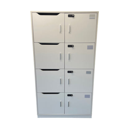 Låseskap i hvit fra Lehmann, 6 rom, 166 cm høy