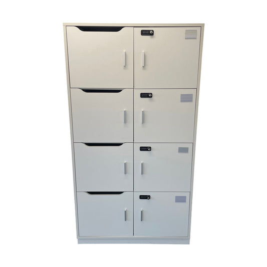 Låseskap i hvit fra Lehmann, 6 rom, 166 cm høy