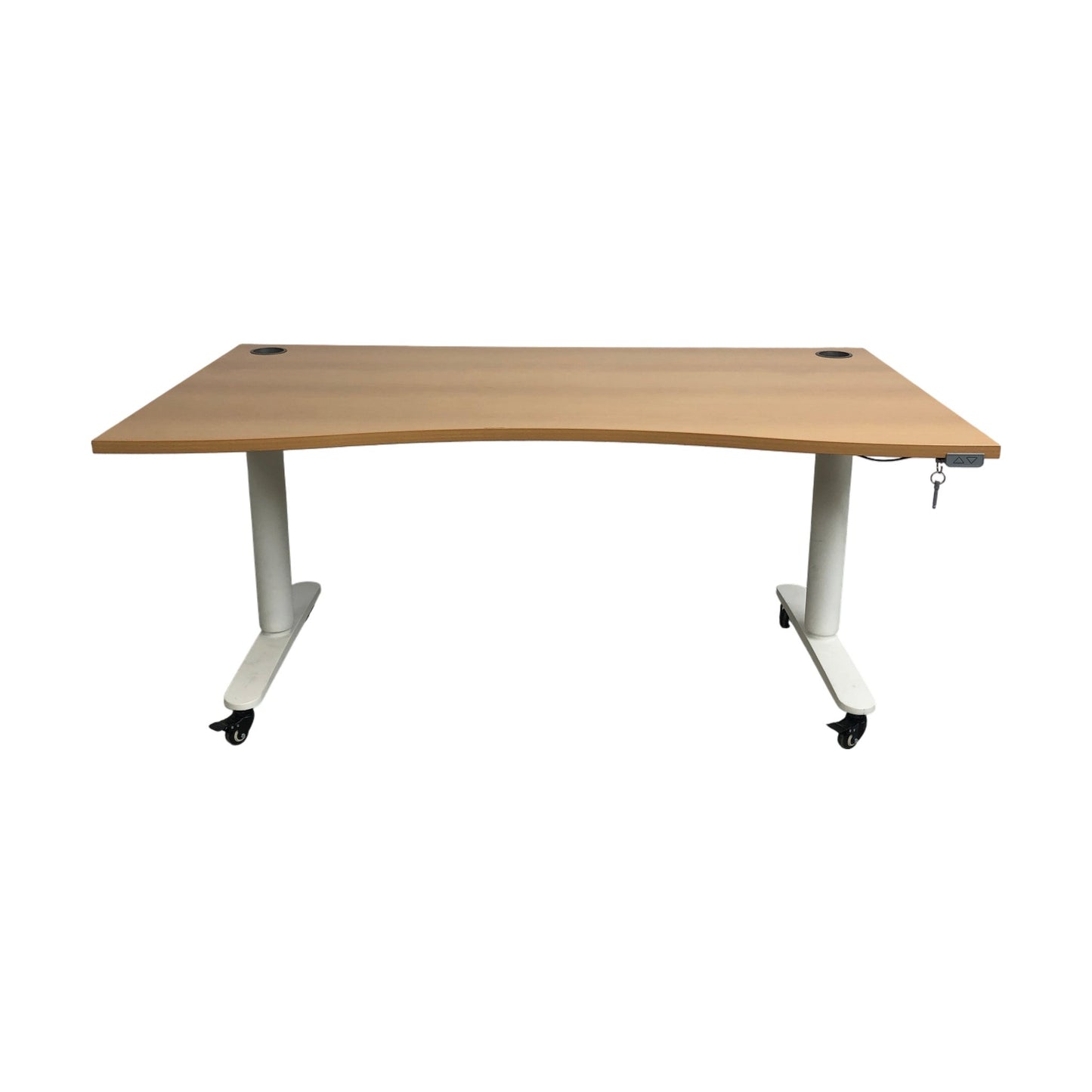 Elektrisk hev/senk-skrivebord på hjul, 160cm