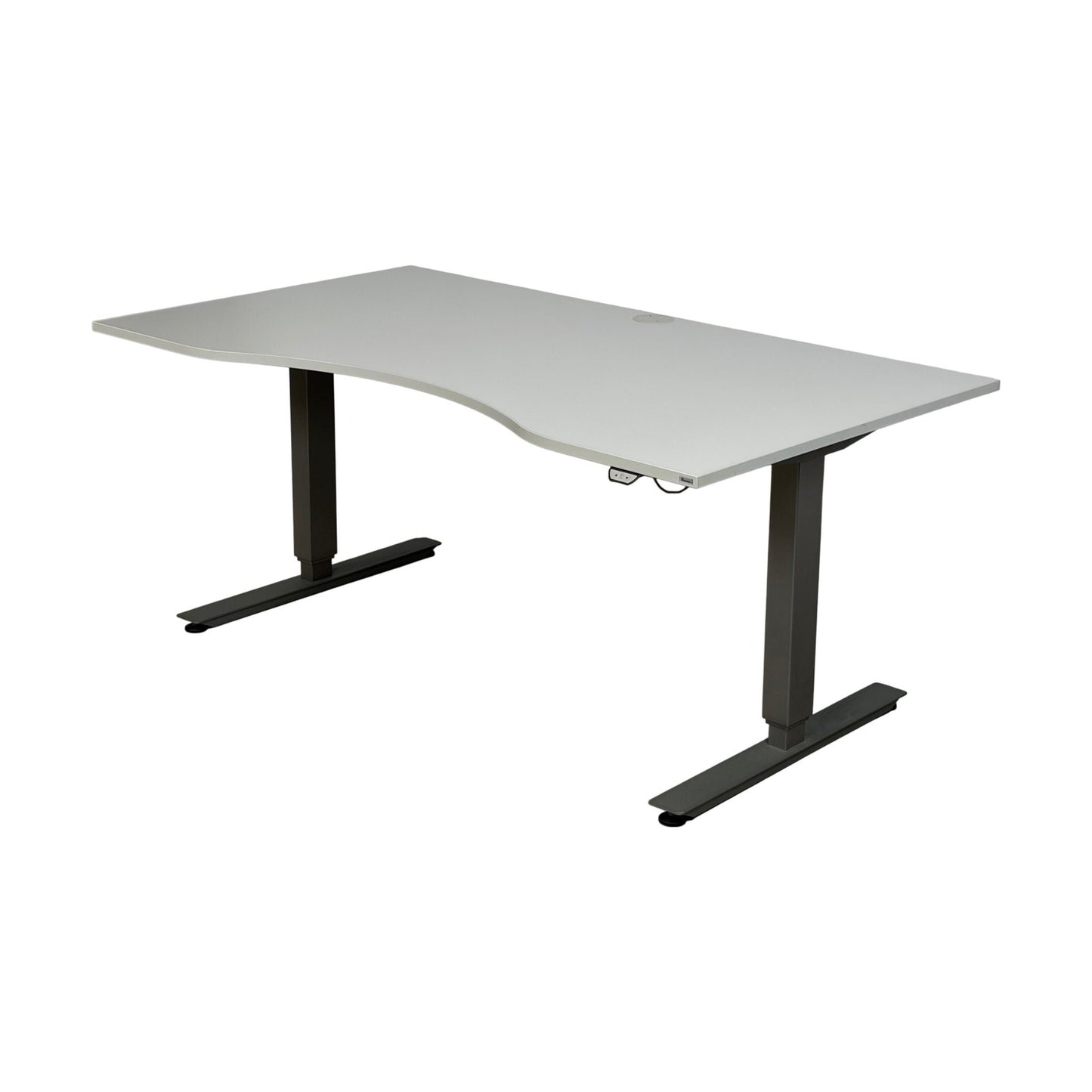 Elektrisk hev/senk skrivebord fra Kinnarps, grå, 160x90 cm