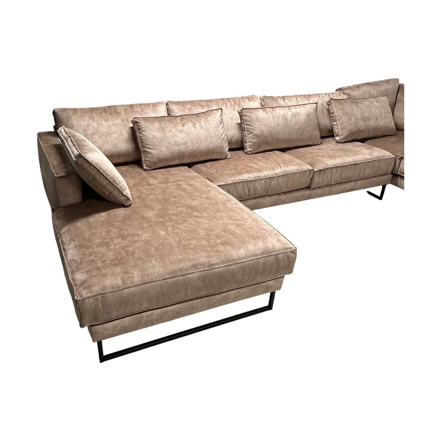 Ashford U-sofa fra A-Møbler, bronsje velour
