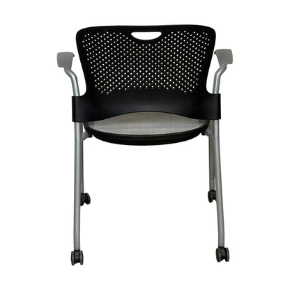 Caper møteromsstol fra Herman Miller, grå, på hjul