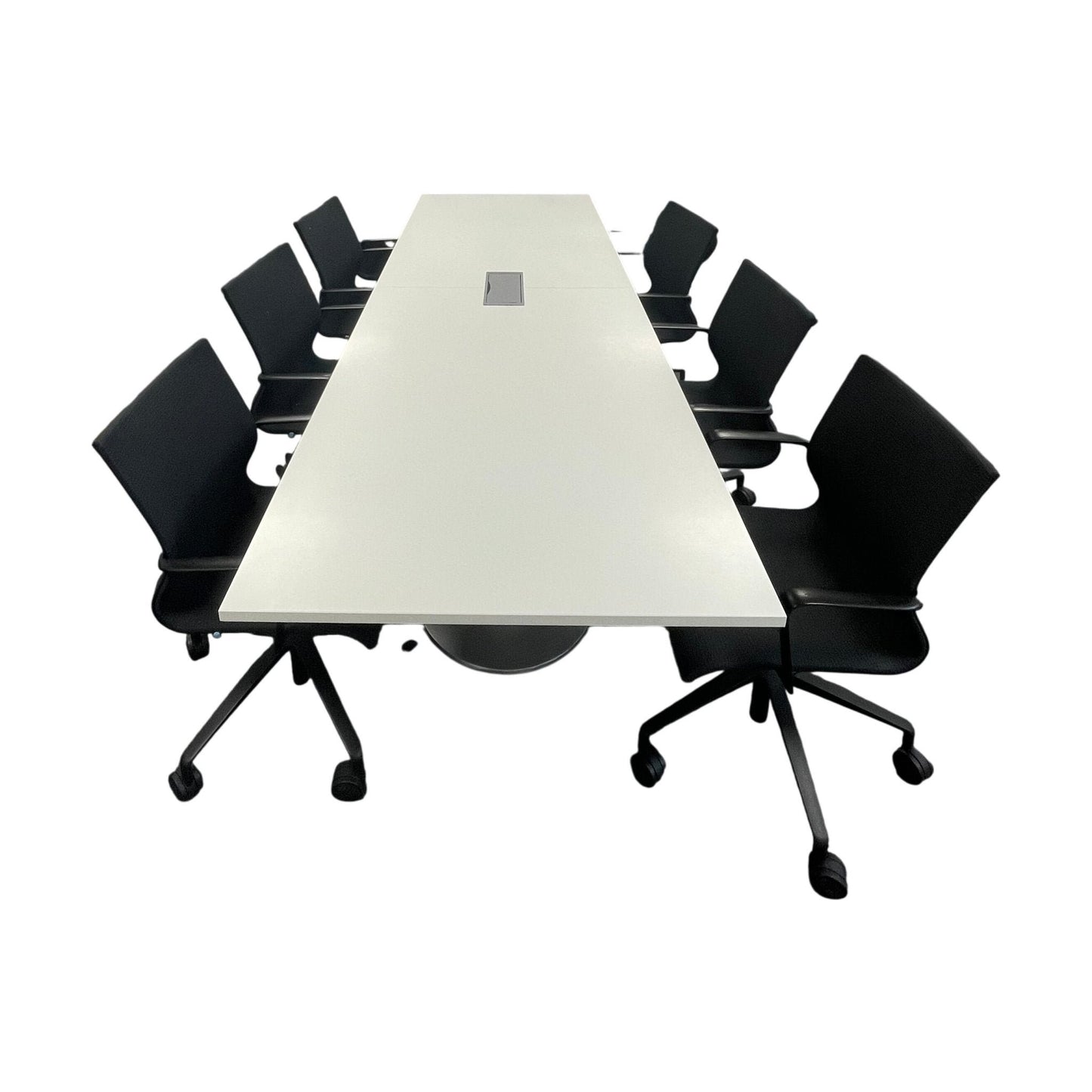 Møtebord, hvit laminat, 300x100 cm