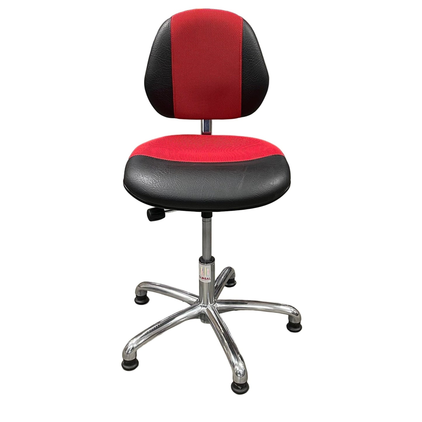 Arbeidsstol fra Aj Produkter, rødt stoff/vinyl