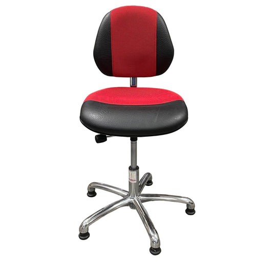 Arbeidsstol fra Aj Produkter, rødt stoff/vinyl