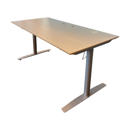 Elektrisk hev/senk skrivebord, hvit, 160x80 cm