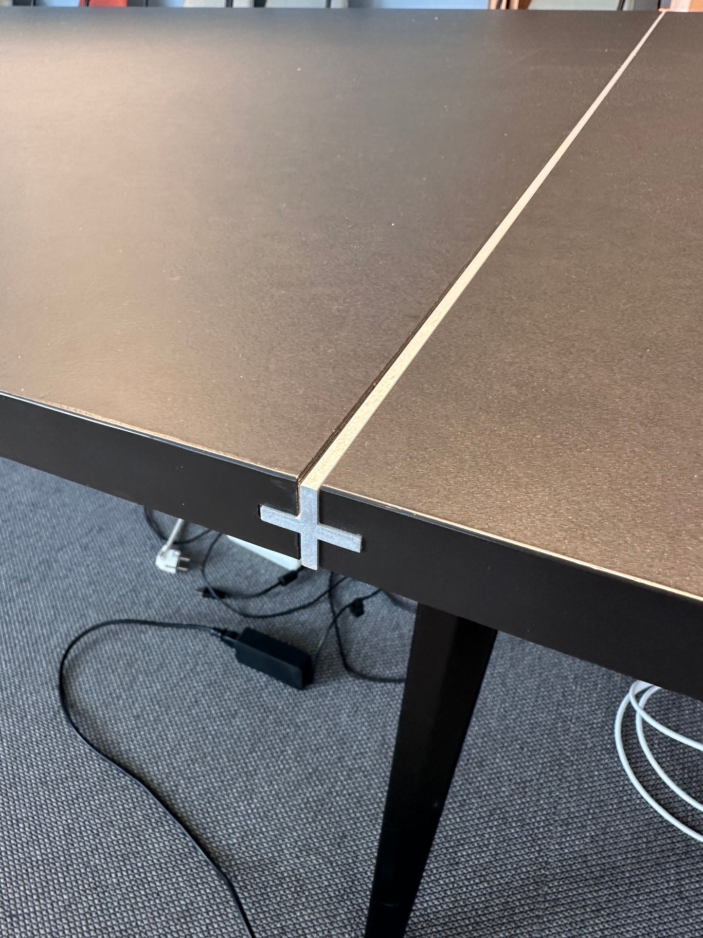 Møtebord fra Edsbyn, sort, 550x150 cm