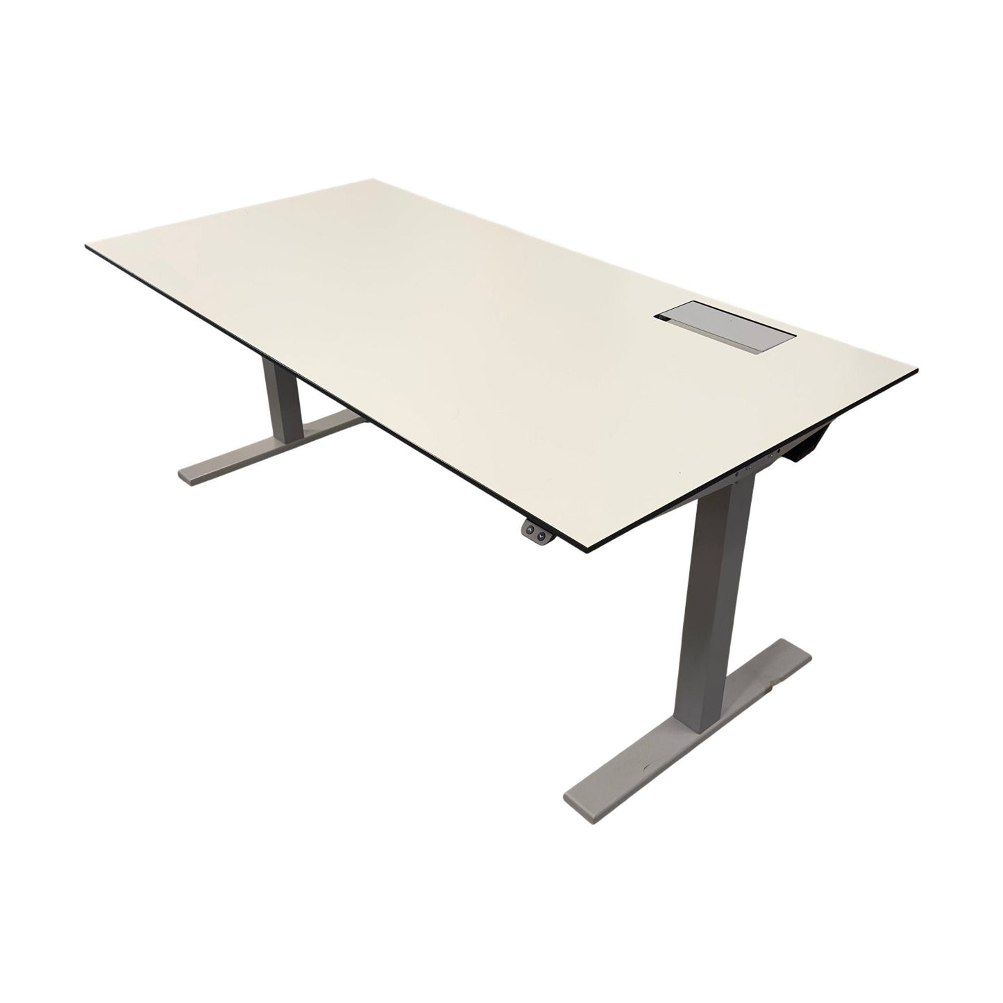 Elektrisk hev/senk skrivebord, hvit laminat, 180x90 cm